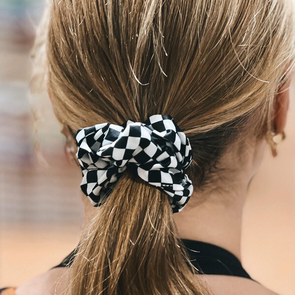 Checkerboard Oversized Scrunchie